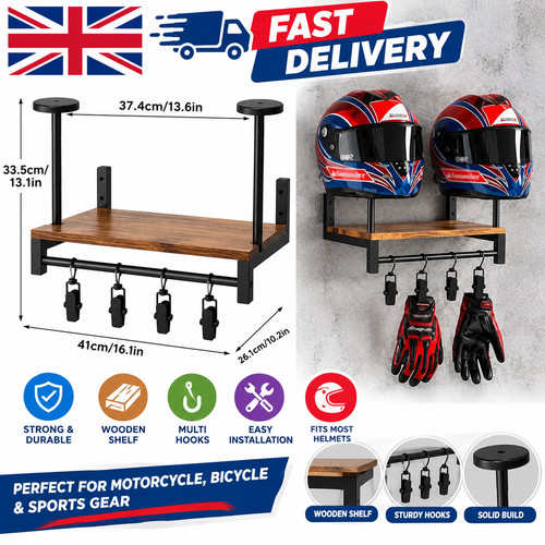 Motorcycle helmet wall mount - helmet,